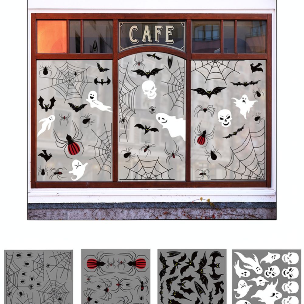 Halloween Wall Stickers Static - đánh giá và giá Spider Web Halloween Decoration