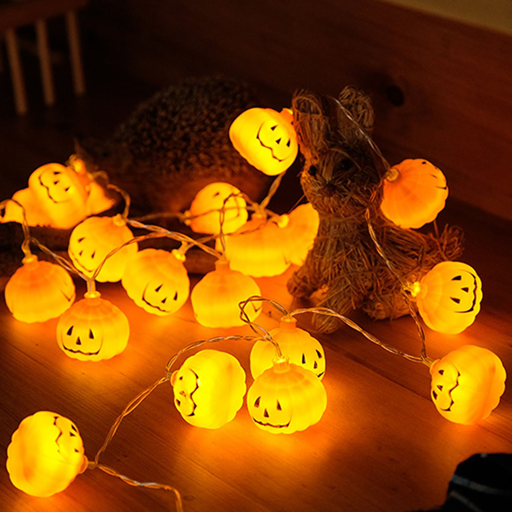 Halloween 3D Pumpkin LED Strin - đánh giá và giá Halloween Led String Lights Orange