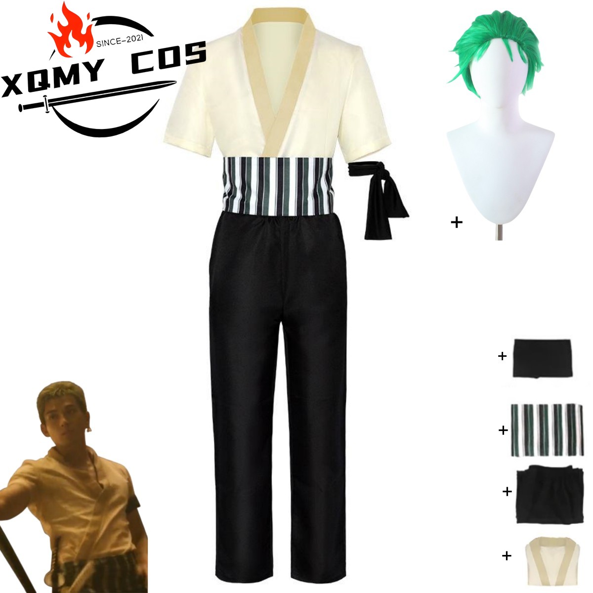 XqNew Anime Movie Roronoa Zoro - đánh giá và giá Halloween Costume Kids