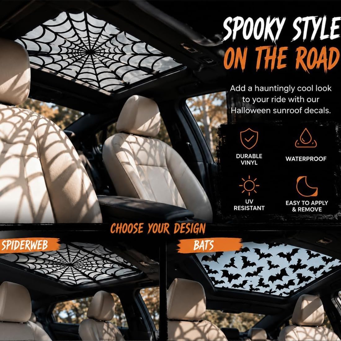 Car Sunroof Stickers Halloween - đánh giá và giá Spider Web Halloween Decoration