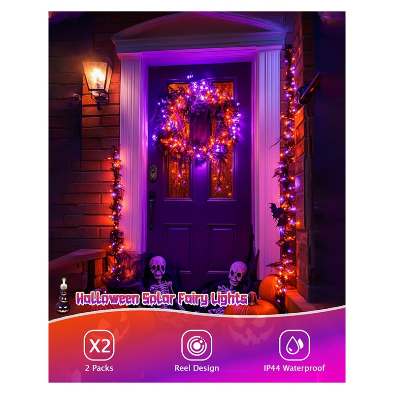 DT16 Solar Halloween String Li - đánh giá và giá Halloween Led String Lights Orange