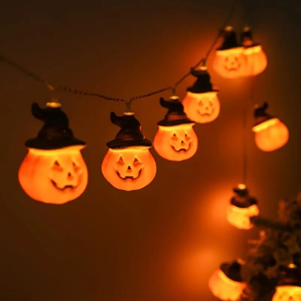 1.5M/59.06in Halloween Pumpkin - đánh giá và giá Halloween Led String Lights Orange