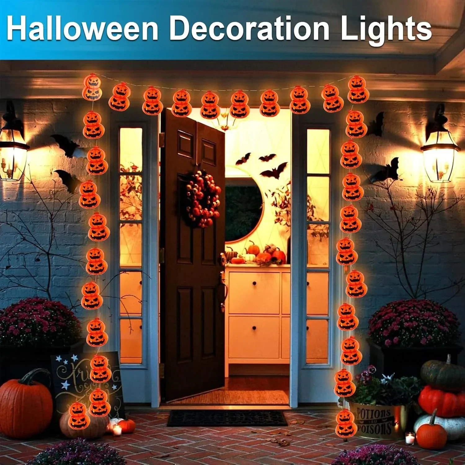 Halloween String Lights, Batte - đánh giá và giá Halloween Led String Lights Orange