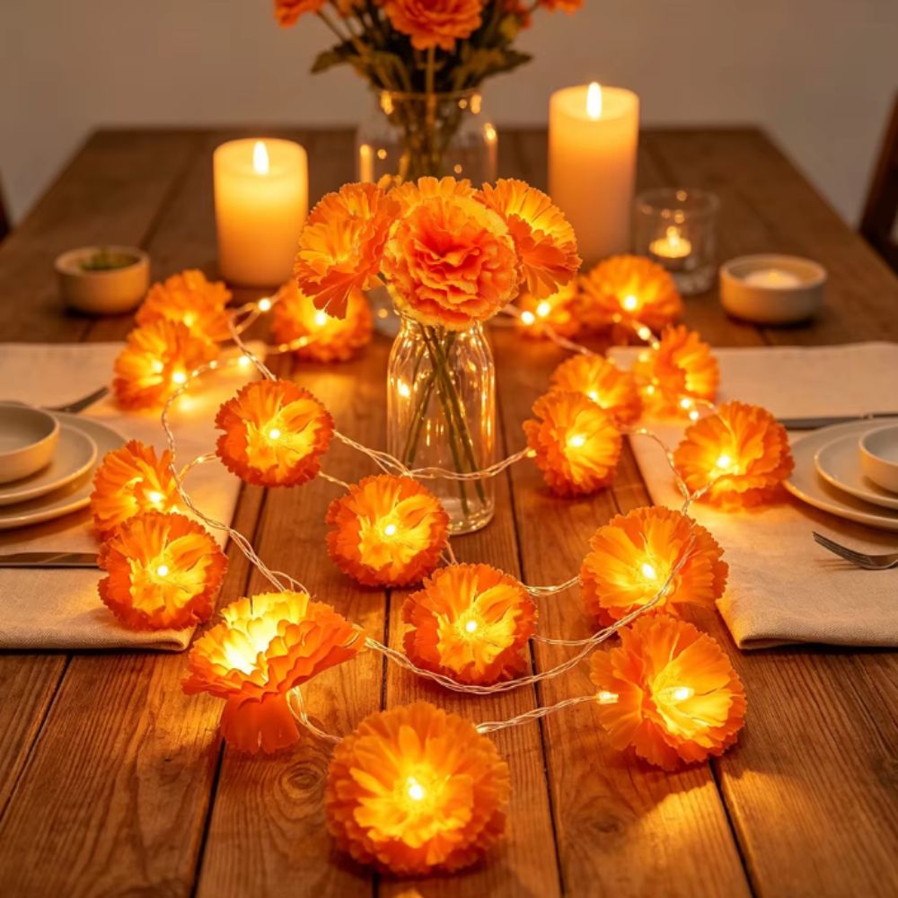 Mexican Style Halloween Marigo - đánh giá và giá Halloween Led String Lights Orange