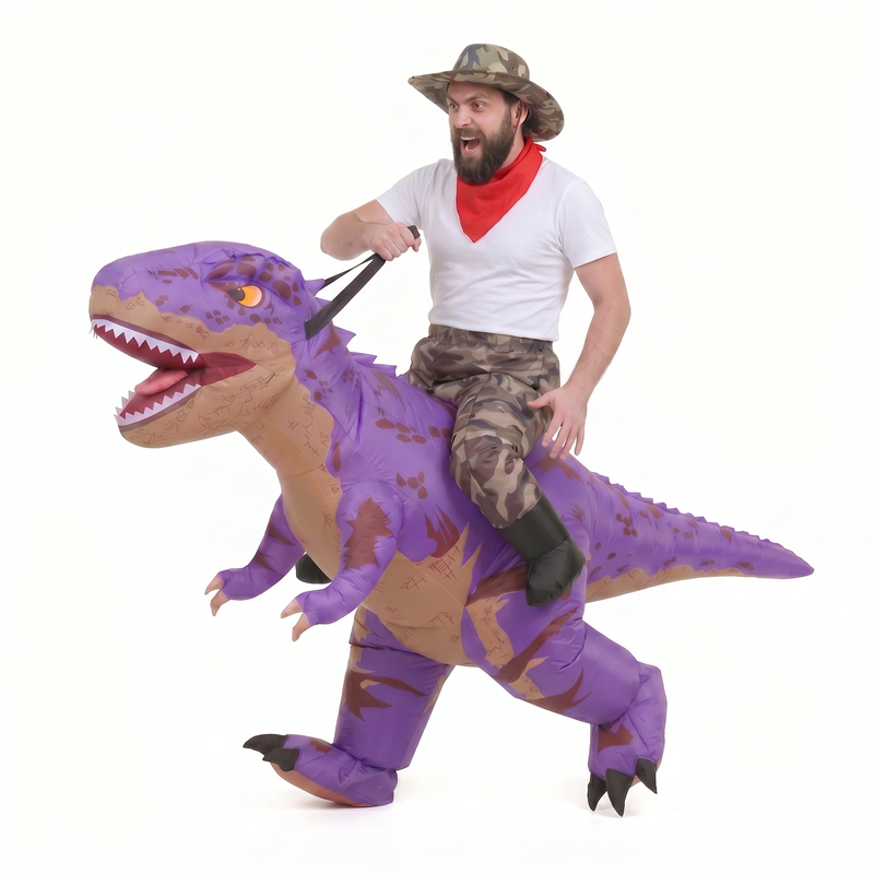 Funny Camo purple T-Rex Inflat - đánh giá và giá Halloween Costume Adult