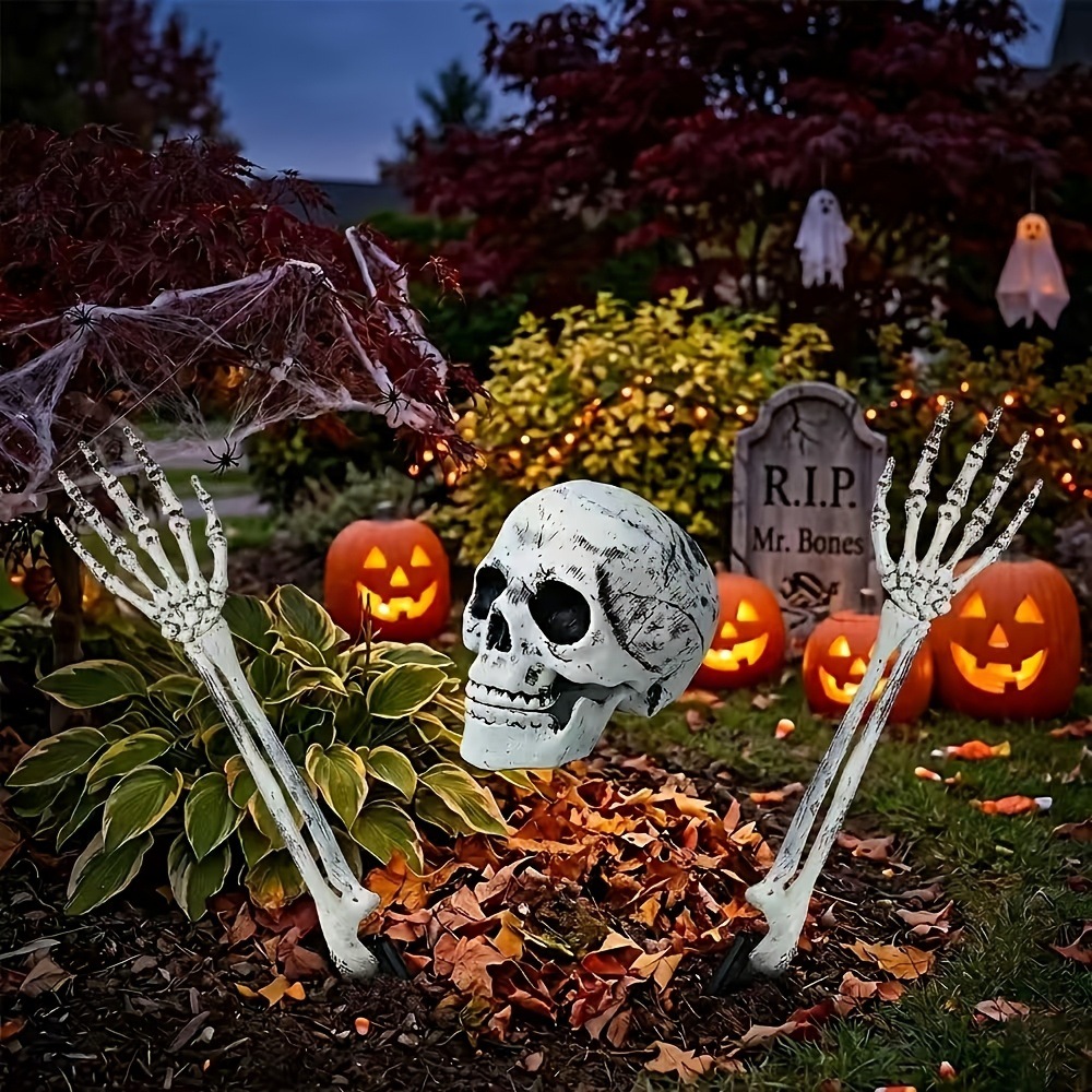3PCS Halloween Yard Decor Set  - đánh giá và giá Halloween Skeleton Decoration