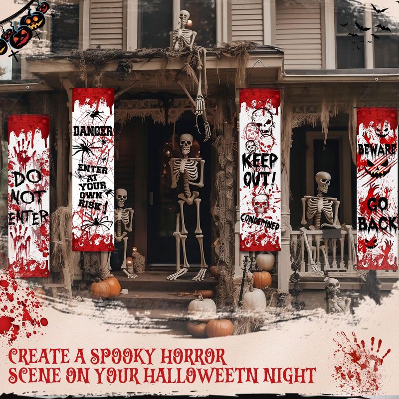 VIKAMA Halloween Porch Door Co - đánh giá và giá Halloween Skeleton Decoration
