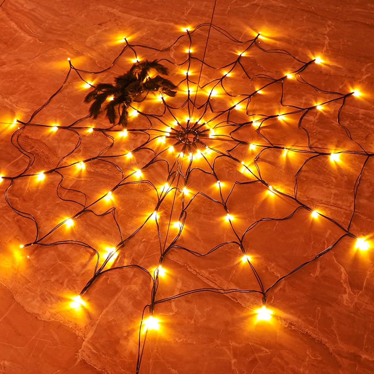 1-4PCS Halloween Spider Web LE - đánh giá và giá Halloween Led String Lights Orange