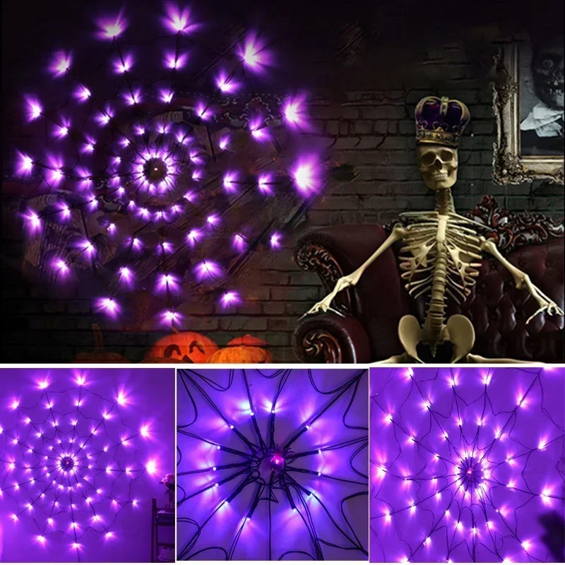 1-4PCS Halloween Spider Web LE - đánh giá và giá Halloween Led String Lights Orange
