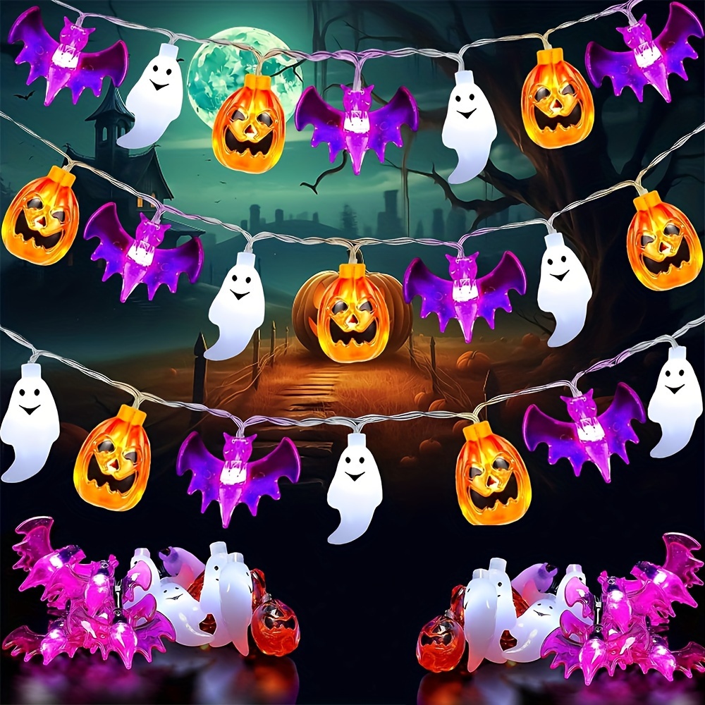 Cute Pumpkin Bat Ghost Hallowe - đánh giá và giá Halloween Led String Lights Orange