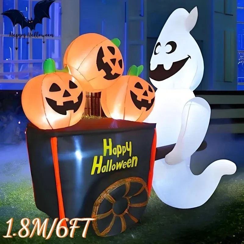 6FT Halloween Outdoor Holiday  - đánh giá và giá Halloween Pumpkin Decor Led