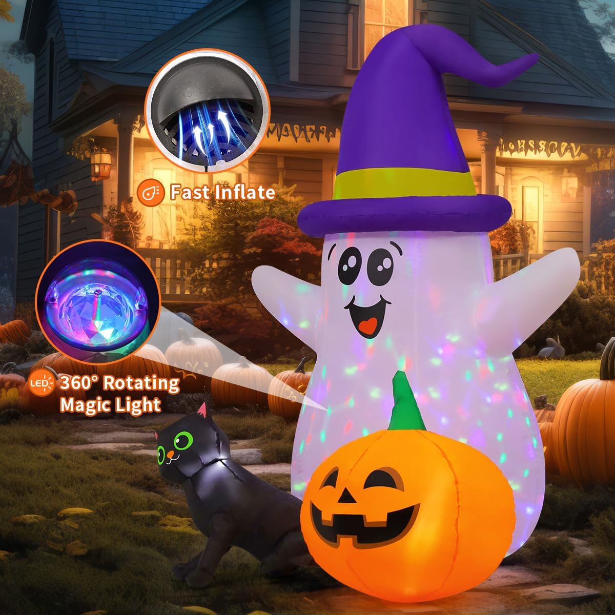 5 Feet Halloween Inflatables G - đánh giá và giá Halloween Pumpkin Decor Led