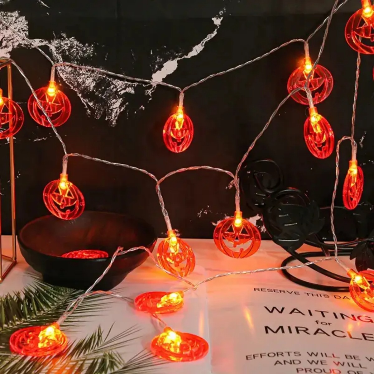 1pc 20LED Orange Flat Hollow H - đánh giá và giá Halloween Led String Lights Orange