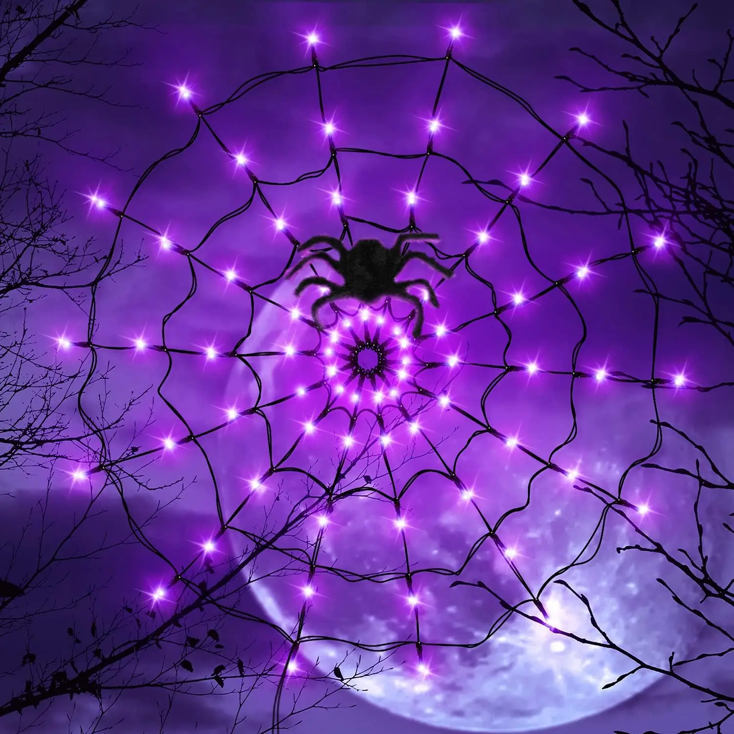 Halloween LED String Light Spi - đánh giá và giá Spider Web Halloween Decoration