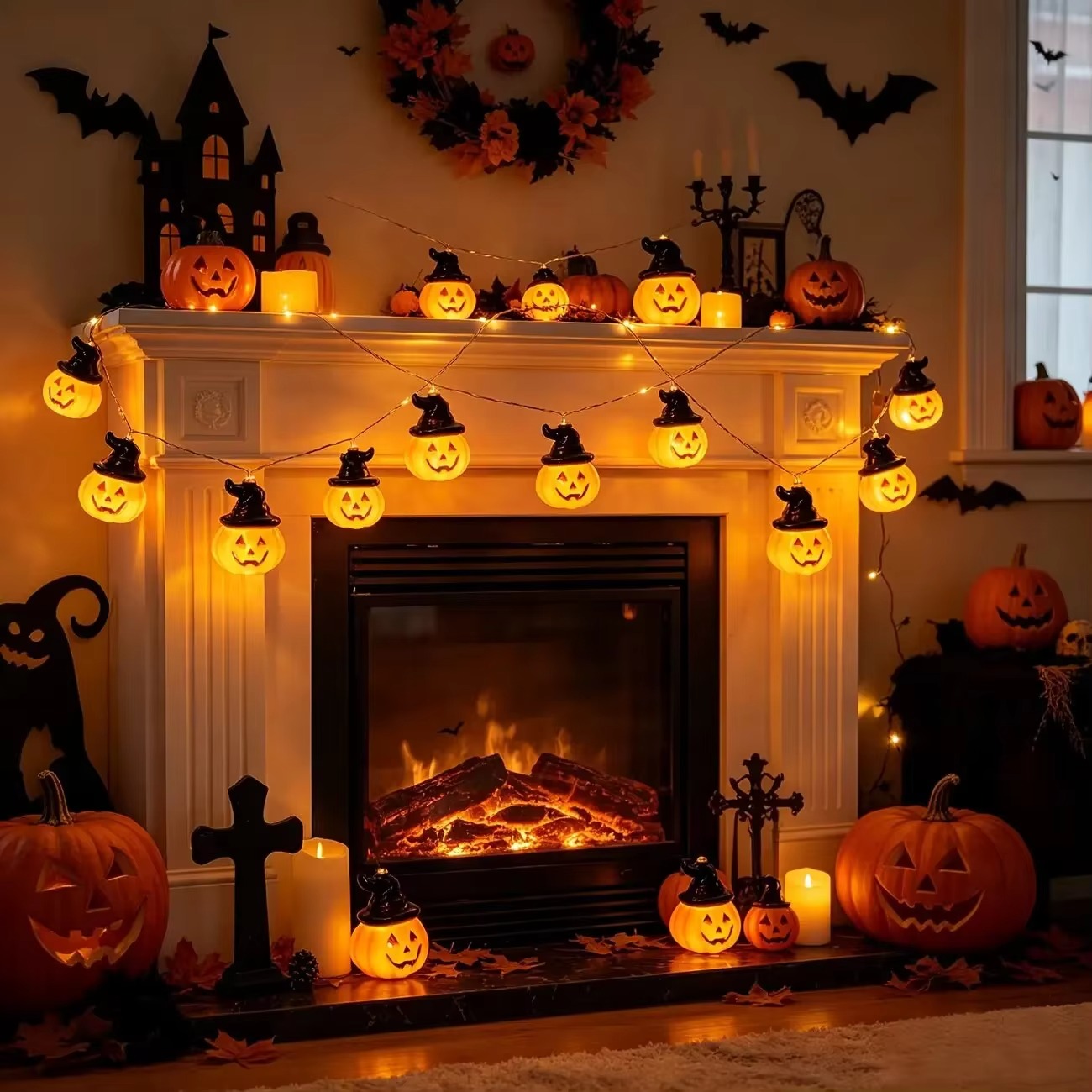 Witch Hat Pumpkin Fairy String - đánh giá và giá Halloween Led String Lights Orange