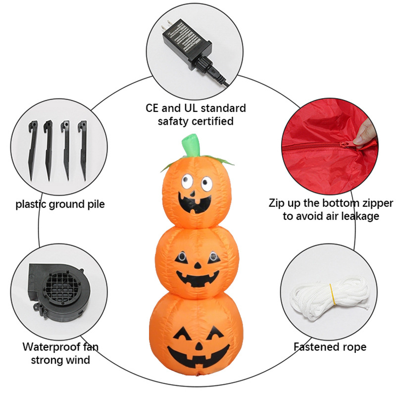 1.2M Stackable Halloween Infla - đánh giá và giá Halloween Pumpkin Decor Led