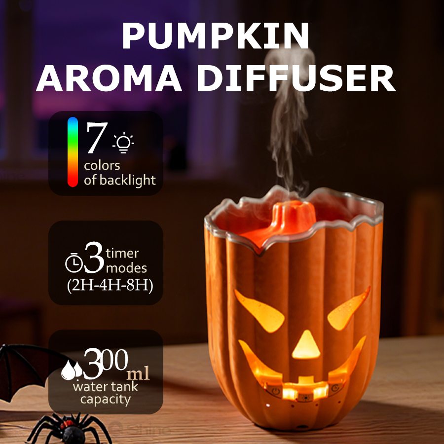 Pumpkin Air Humidifier, 7 Colo - đánh giá và giá Halloween Pumpkin Decor Led